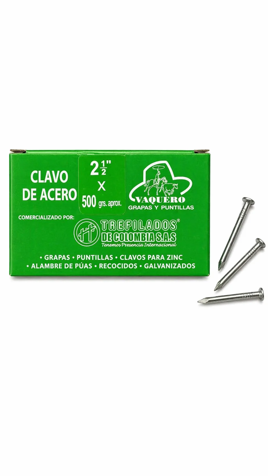 Clavo de acero 2.1/2 caja 500gr